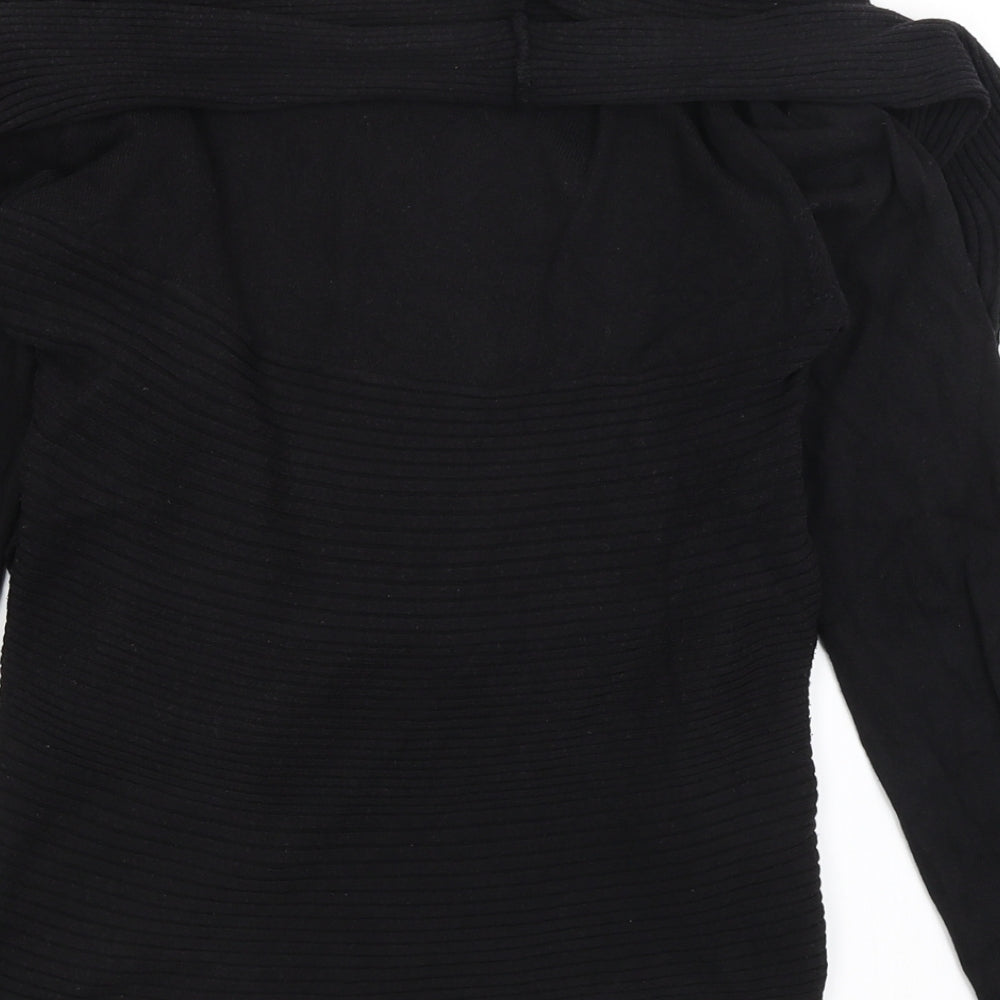 Nicole Womens Black Wrap Jumper Size M