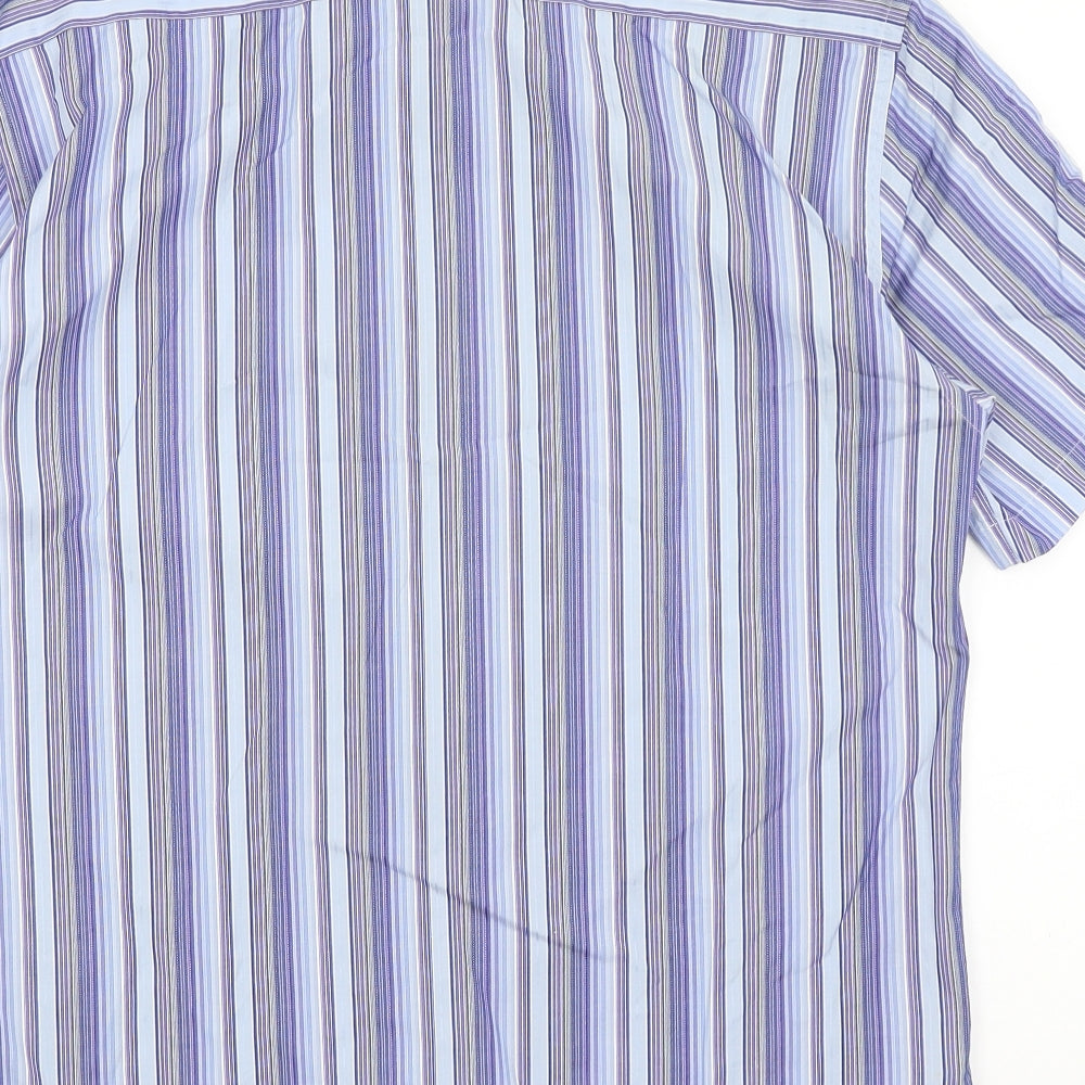 NEXT Mens Blue Striped Button-Up Size M