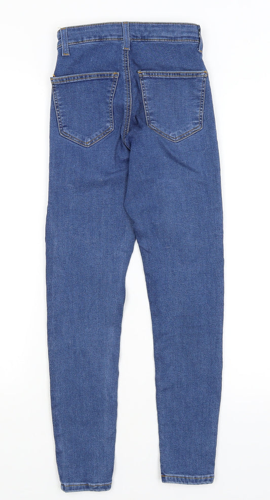 Topshop Womens Blue Skinny Jeans Size 24 in L24 in