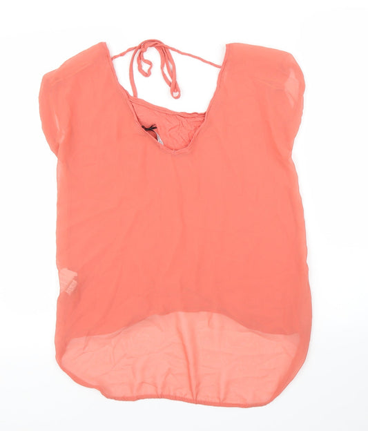 Stradavarius Womens Pink Basic Blouse Size L