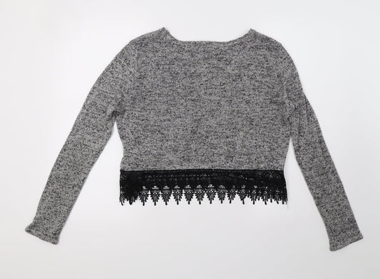 H&M Womens Grey Pullover Sweatshirt Size M