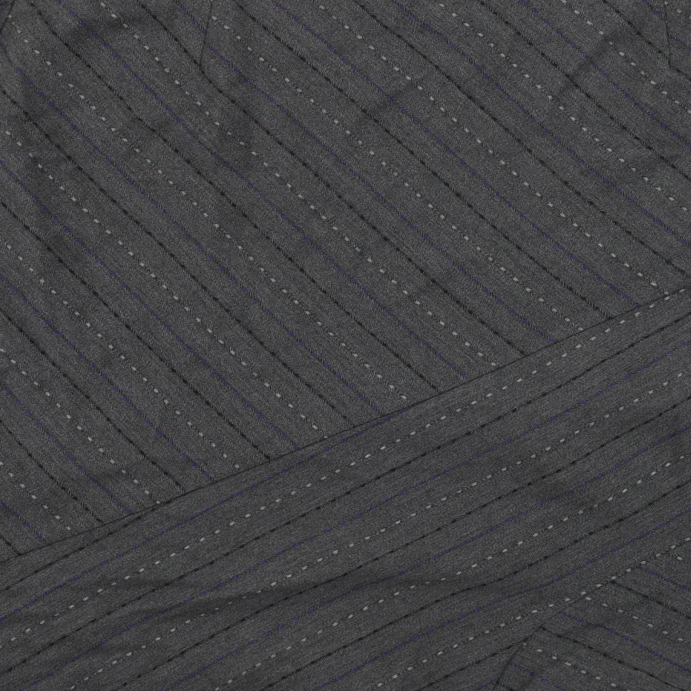 Klass Womens Grey Striped A-Line Skirt Size 16