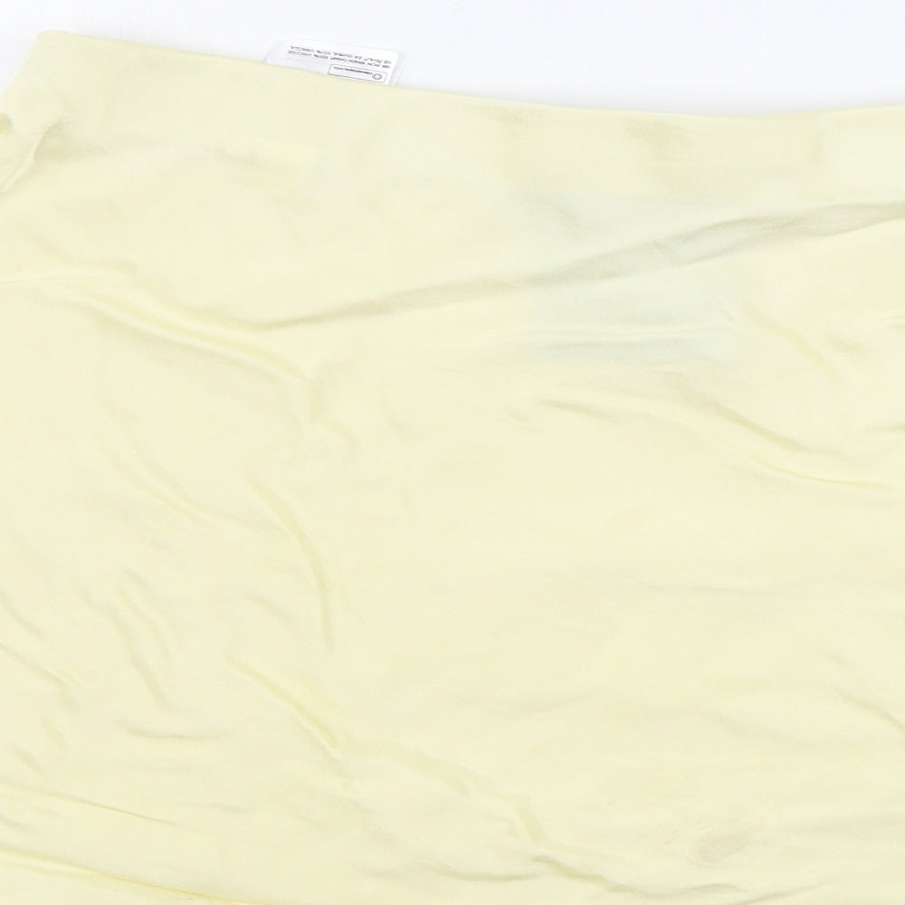 H&M Womens Yellow A-Line Skirt Size L