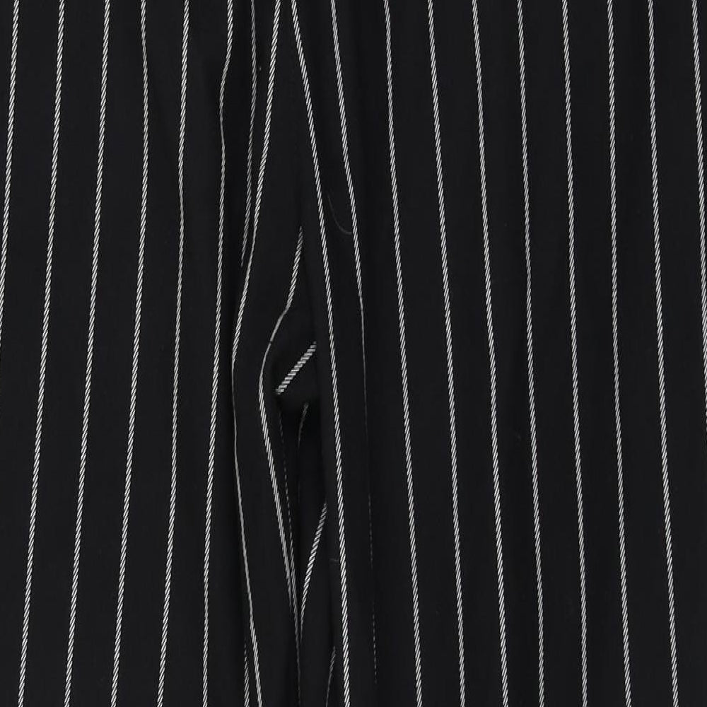 Preworn Womens Black Striped Trousers Size 32 in L28 in