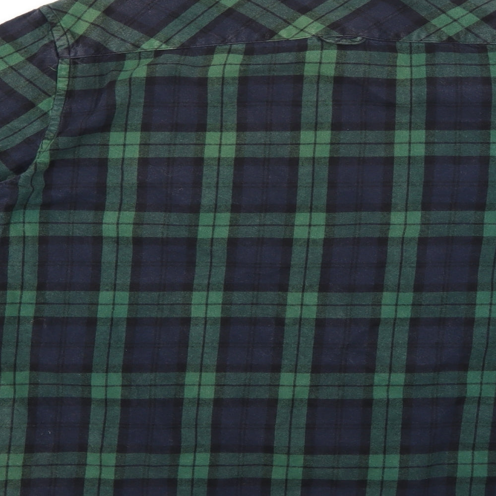 La Redoute Mens Blue Check Button-Up Size 17