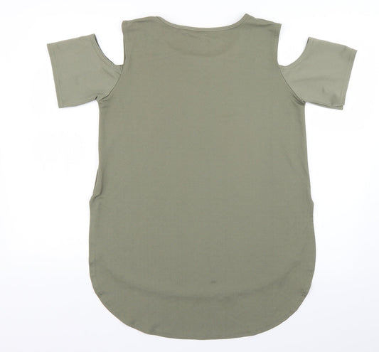 Blue Vanilla Womens Green Basic Blouse Size M