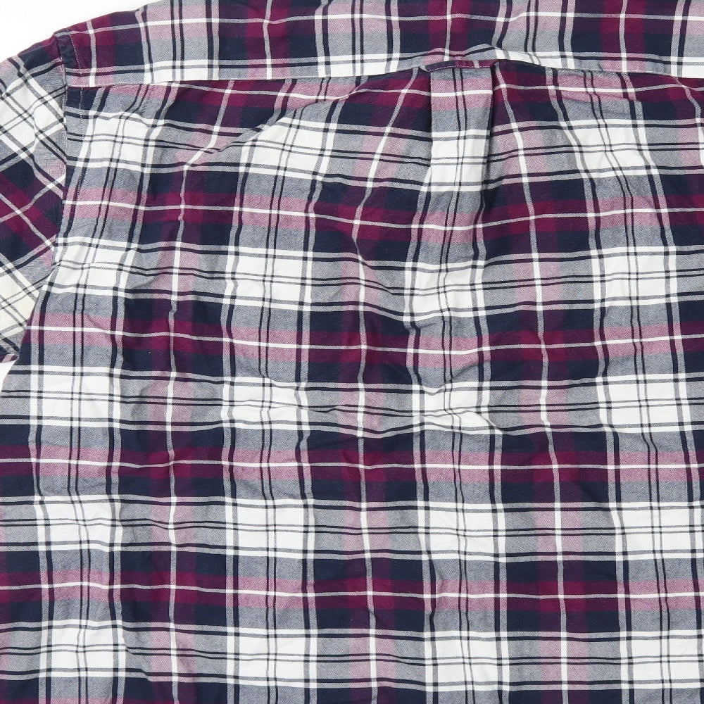 oxford weave Mens Purple Plaid Button-Up Size 44