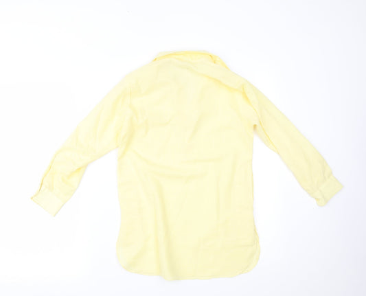 rambha Womens Yellow Basic Blouse Size 8
