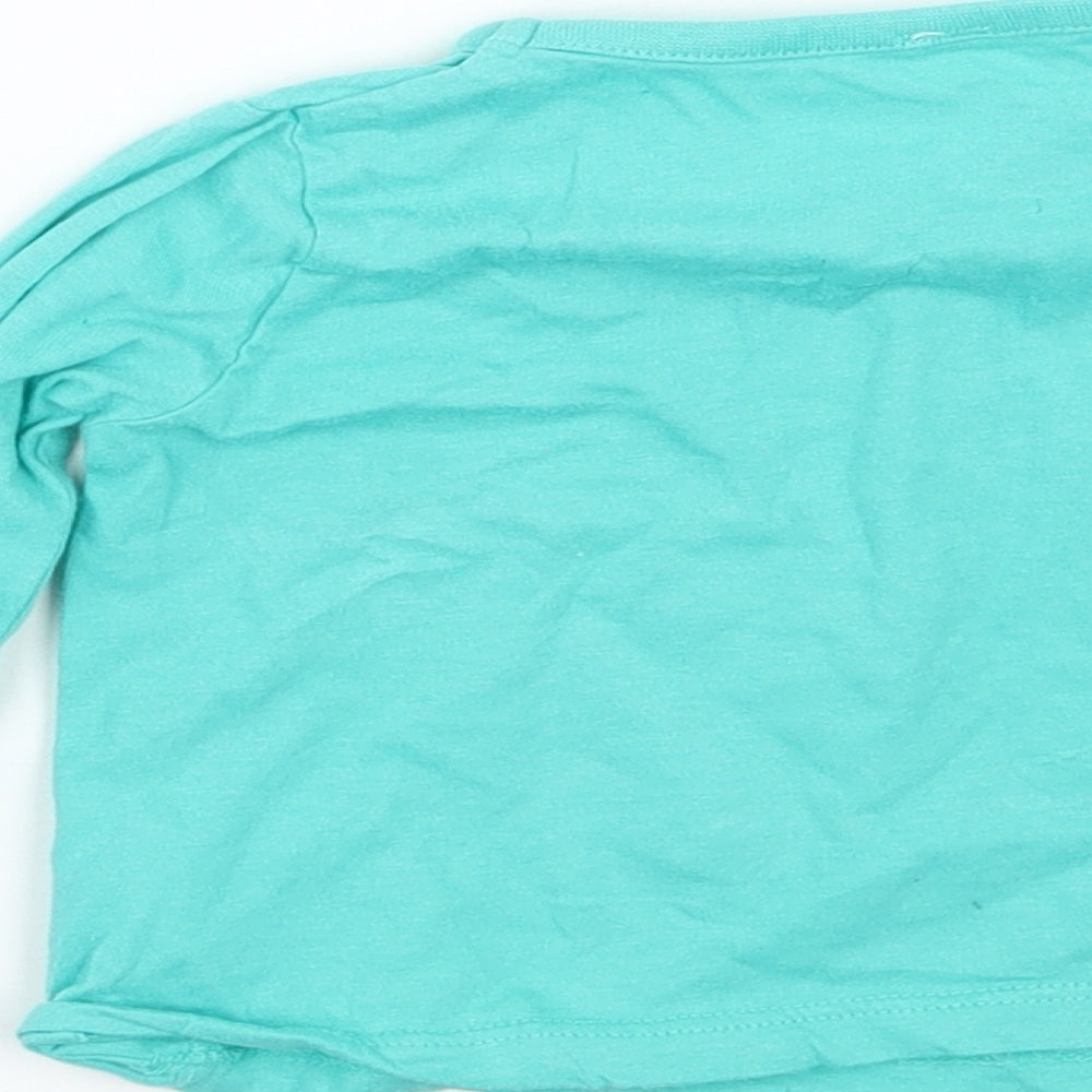 Brand and care label for Preworn Baby Green Basic T-Shirt, size 6-9, Months