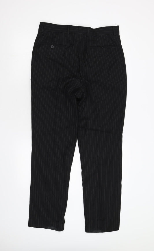 Henley & Knight Mens Black Trousers Size 32 L30 in