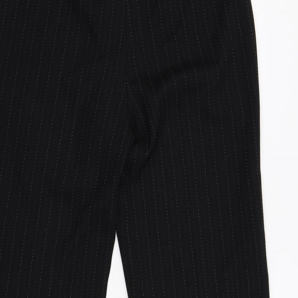 Evie Womens Black Striped Trousers Size 12 L31 in