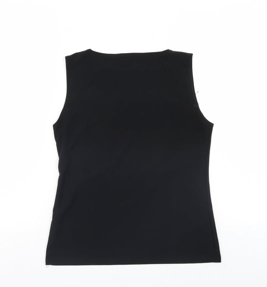 Preworn Womens Black Basic Tank Size L