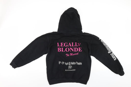 Justhoods Womens Black Pullover Hoodie Size L - legally blonde cast member top