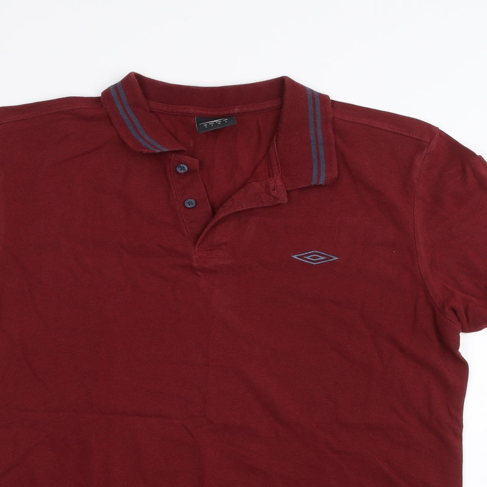 Umbro Mens Red Polo Size L