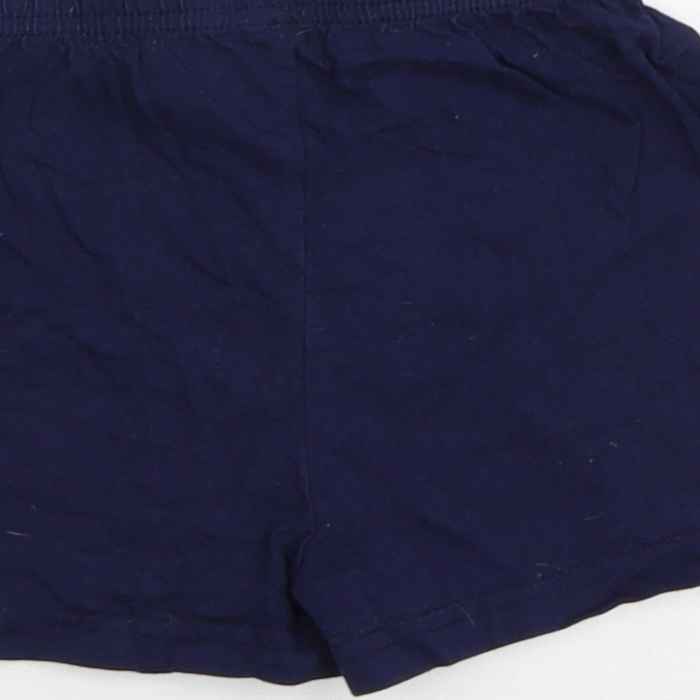 Brand and care label for Disney Baby Blue Jogger Trousers, size 12, Months - Toy Story