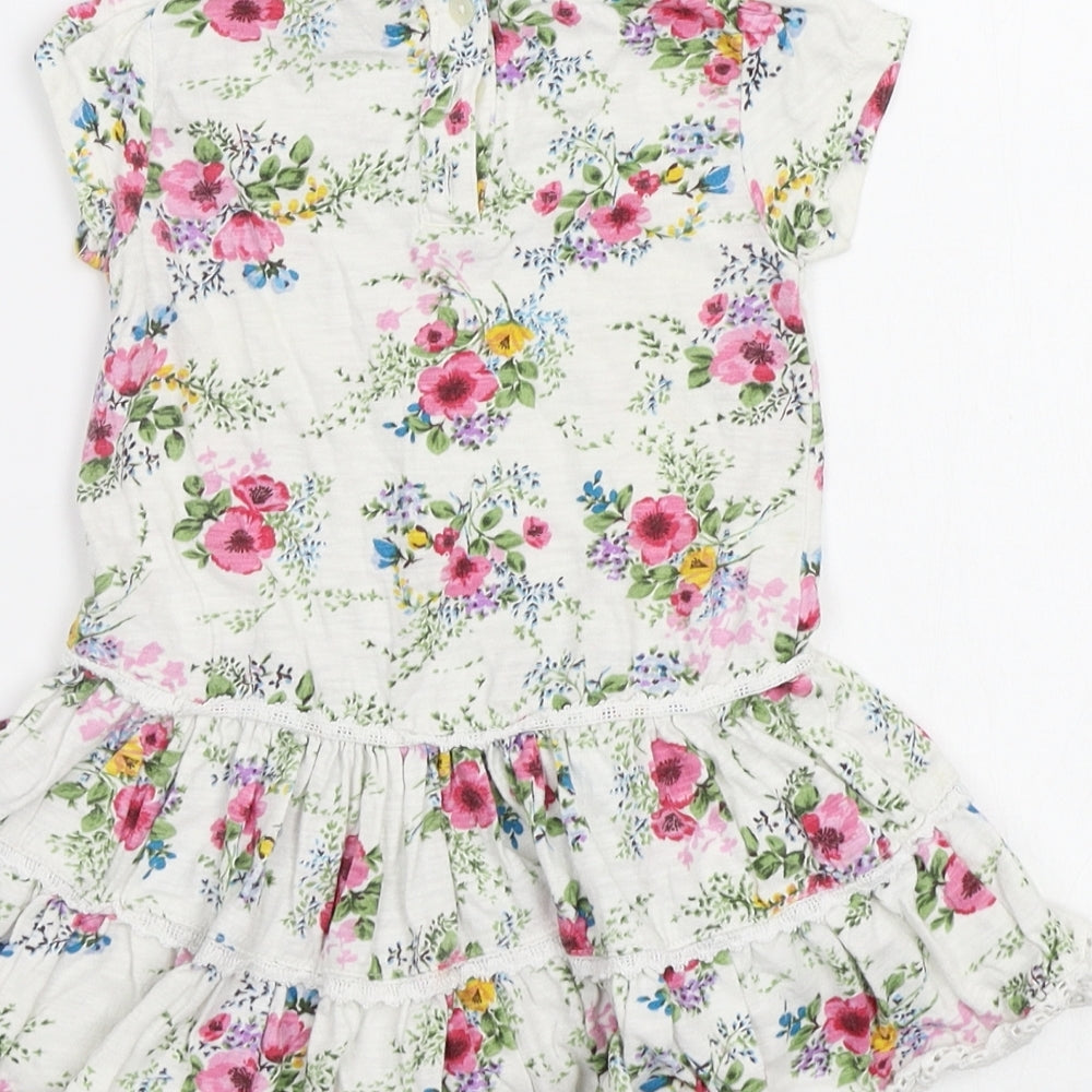Brand and care label for Next Baby White Floral A-Line, size 12-18, Months