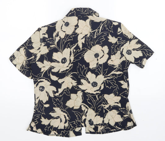 Prewron Womens Multicoloured Floral Basic Button-Up Size 10