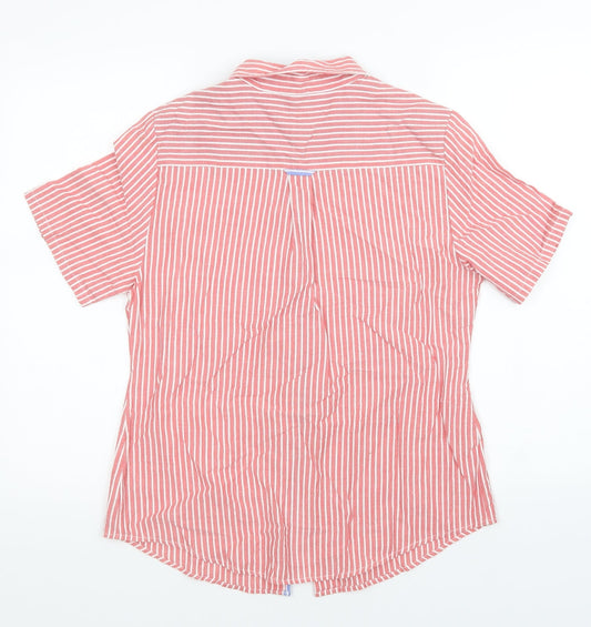 Prewron Womens Red Striped Basic Button-Up Size 10
