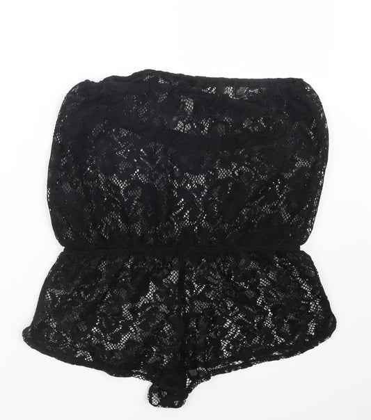 Ocean Club Womens Black Lace Playsuit One-Piece Size 10 - Beach Cover Up