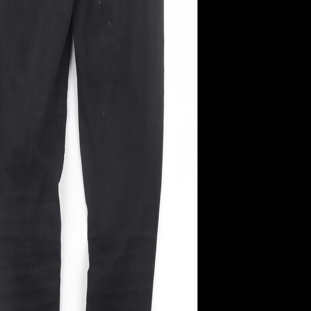 Brand and care label for Denim Co. women’s black denim straight jeans, size UK 10, 29-inch leg