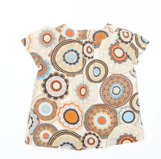 Gap Girls Beige Geometric Basic T-Shirt Size 4 Years