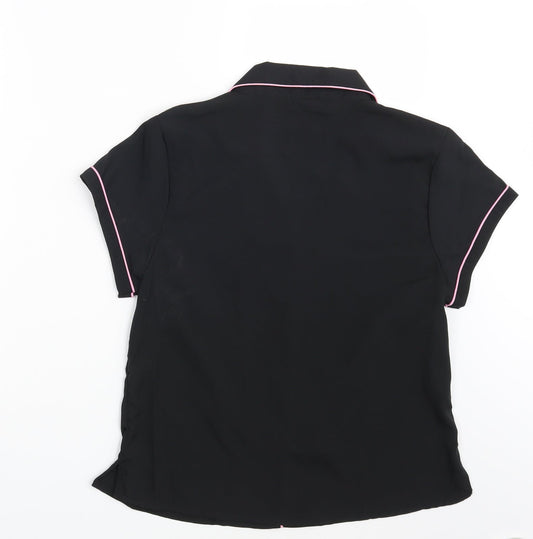 Peacocks Womens Black Basic Button-Up Size 10