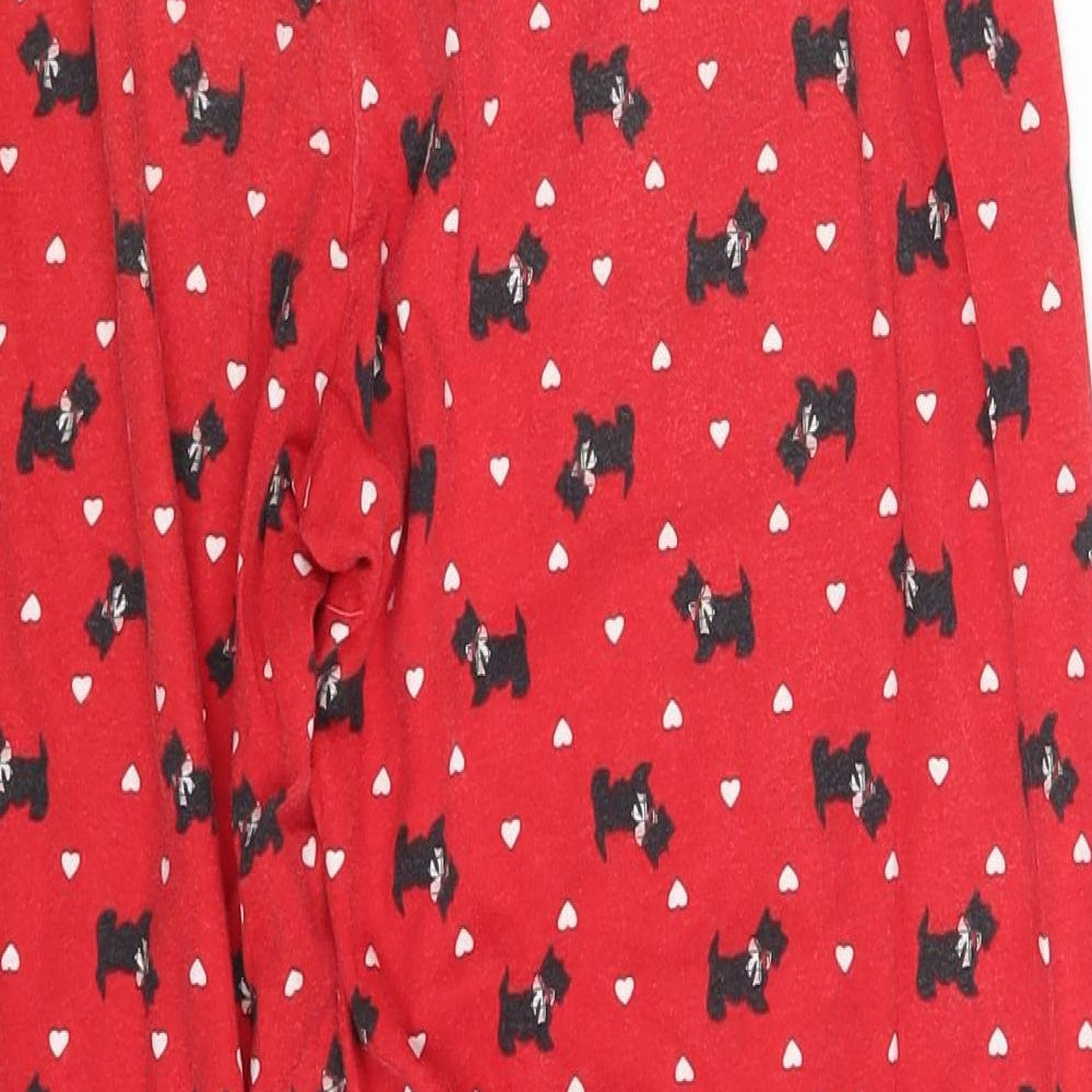 Bonmarché Womens Red Animal Print Sweatpants Trousers Size 12 L24 in