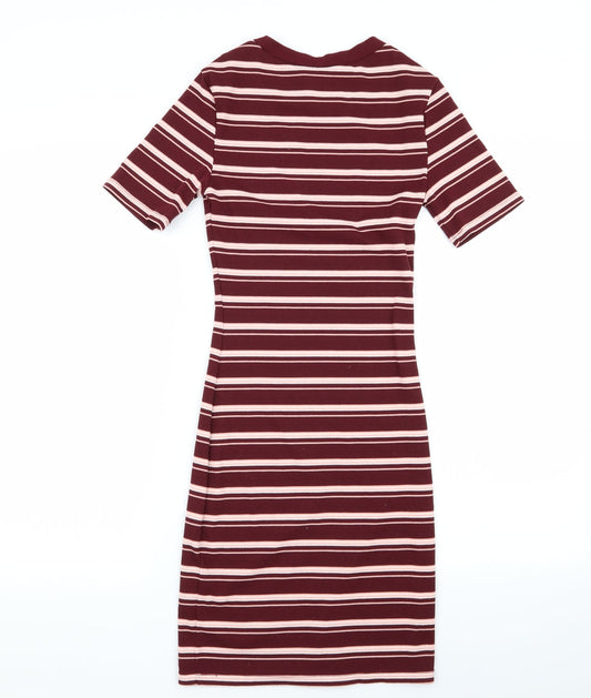H&M Womens Multicoloured Striped Pencil Dress Size 4