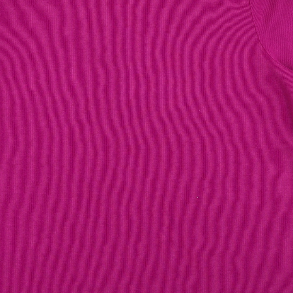Bm collection Womens Purple Geometric Basic T-Shirt Size M