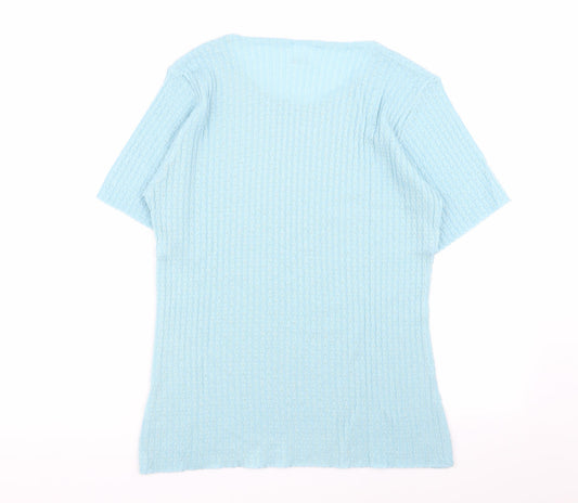capers collection Womens Blue Basic T-Shirt Size L