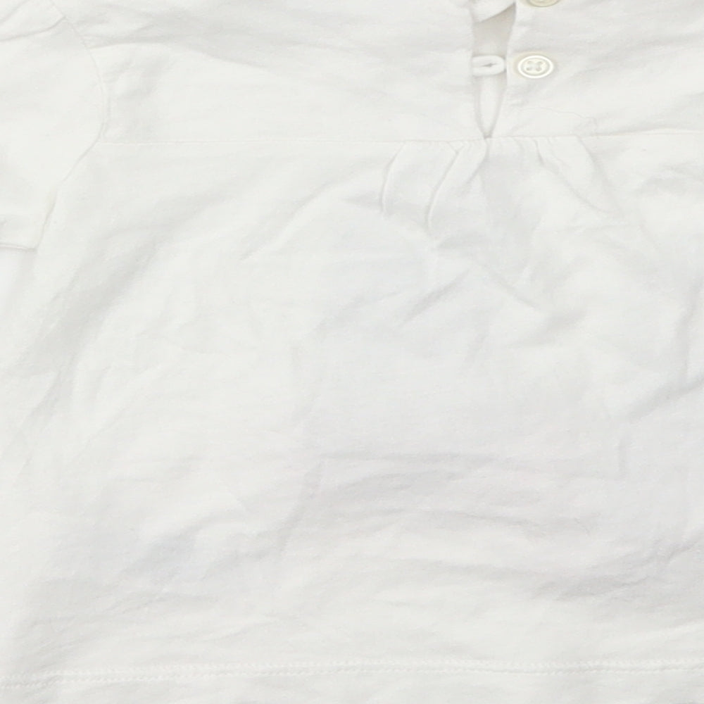 M&S Girls White Basic T-Shirt Size 12-18 Months