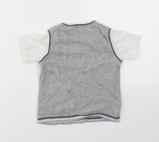 George Boys Grey Basic T-Shirt Size 9-12 Months