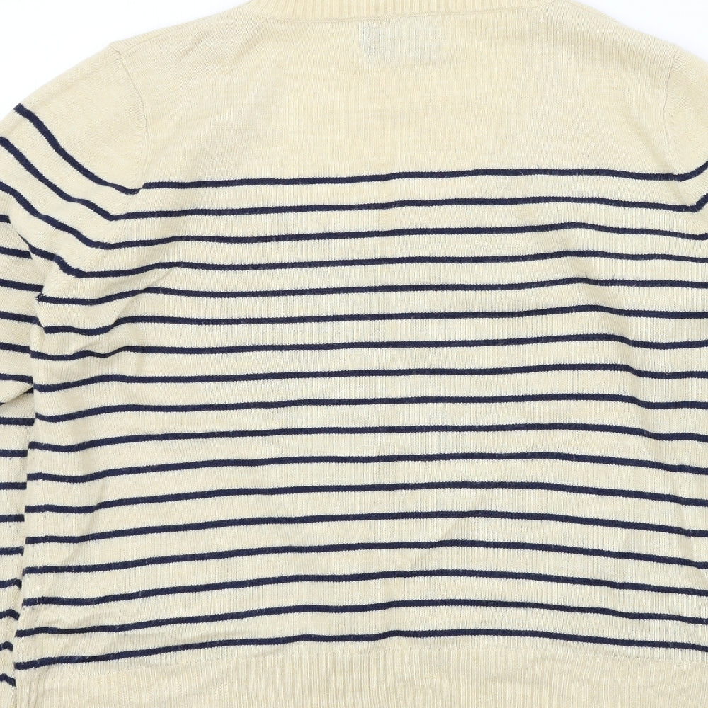 Papaya Womens Beige Striped Pullover Jumper Size 14