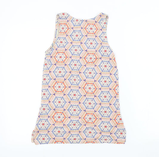 Warehouse Womens Ivory Geometric Basic T-Shirt Size 6