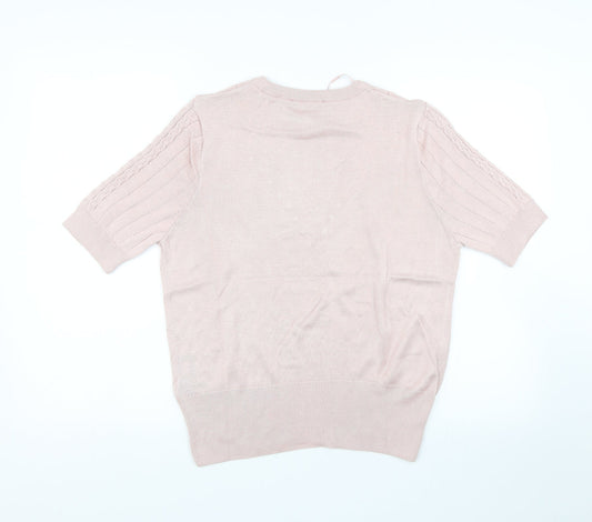 M&S Womens Pink Basic T-Shirt Size 14