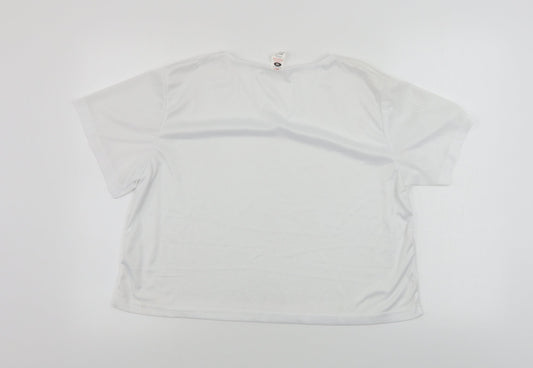 serious fun Womens White Basic T-Shirt Size XL