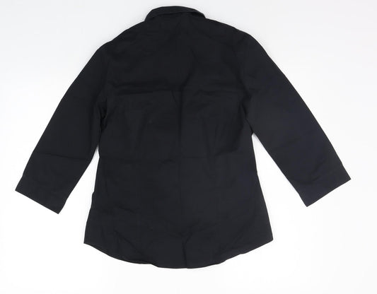 Marks and Spencer Womens Black Basic Button-Up Size 10