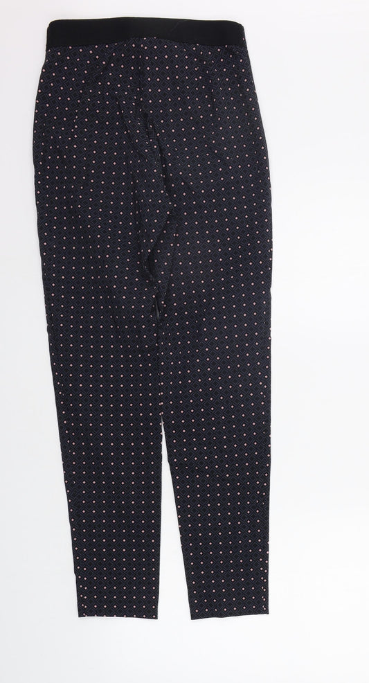 F&F Womens Blue Polka Dot Jegging Leggings Size 8 L28 in - Elasticated Waist