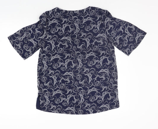 Marks and Spencer Womens Blue Geometric Basic Blouse Size 6