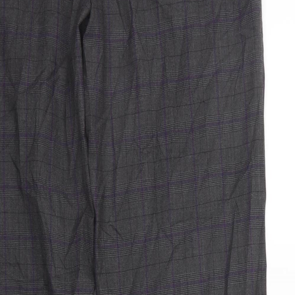 Marks and Spencer Womens Grey Check Sweatpants Trousers Size 16 L21 in