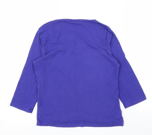 Minuet Petite Womens Blue Basic T-Shirt Size S