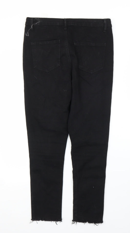 Boohoo Womens Black Denim Skinny Jeans Size 8 L23 in