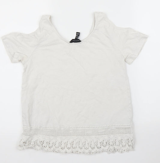 New Look Womens White Basic Blouse Size 10