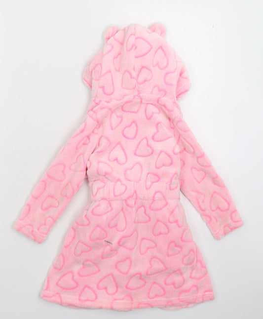 Young Dimension Girls Pink Solid Fleece Kimono Robe Size 3-4 Years