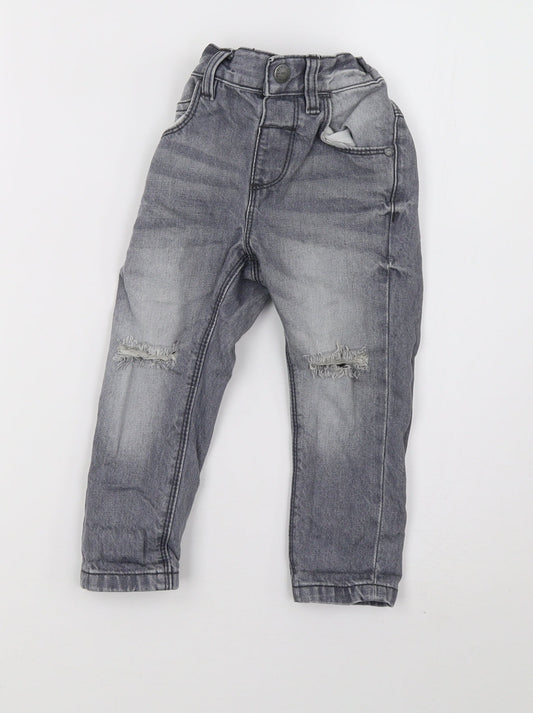 NEXT Girls Grey Denim Skinny Jeans Size 2 Years