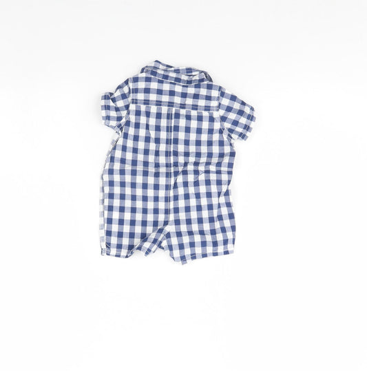 Gap Baby Blue Plaid Babygrow One-Piece Size 0-3 Months