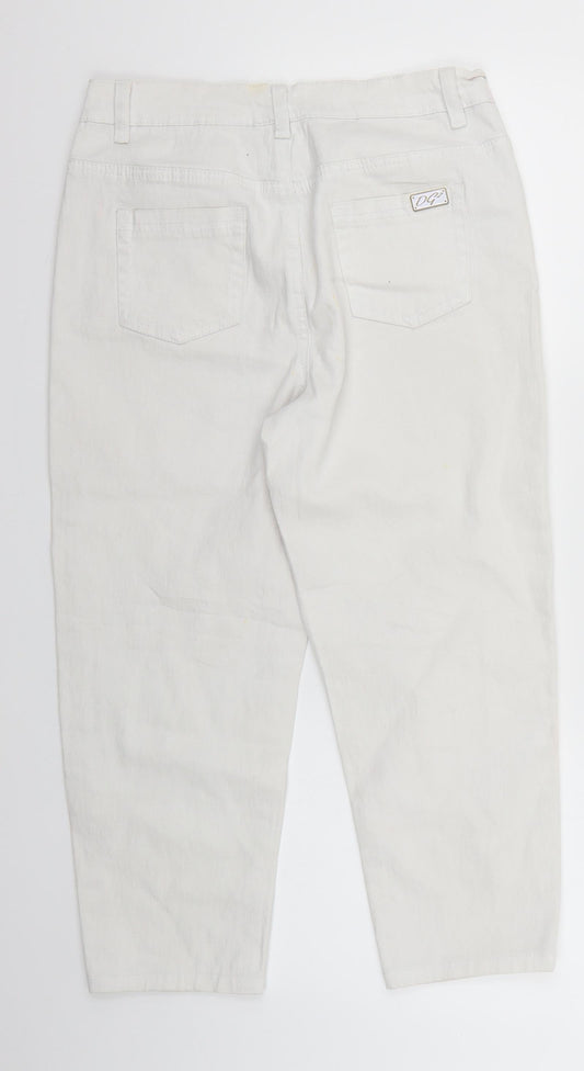 Dianne Gillman Womens White Cropped Jeans Size 8 L20 in