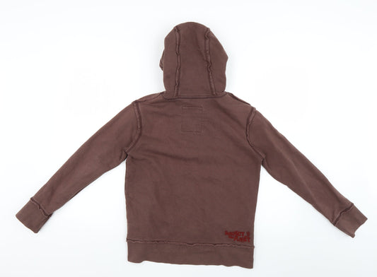 100% green Boys Brown Geometric Pullover Hoodie Size 10 Years