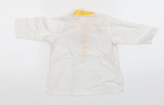 J Infants Boys White Animal Print Basic Polo Size 6-9 Months