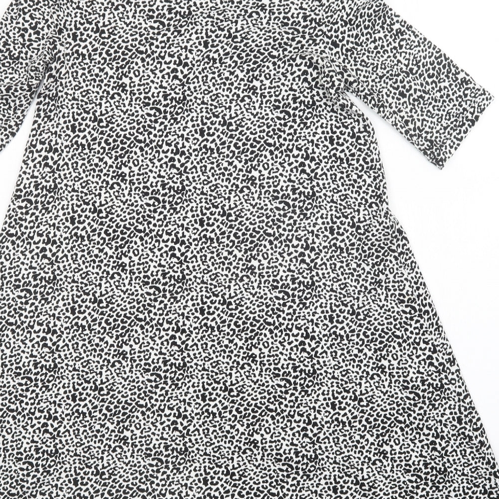 Brand and care label for Papaya women’s multicoloured animal print a-line, size UK 8